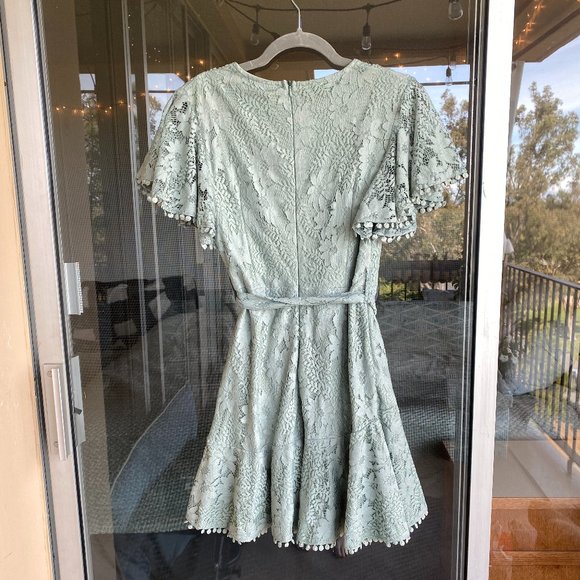 Selfie Leslie Cami Angle Sleeve Faux Wrap Dress Sage - Picture 4 of 5